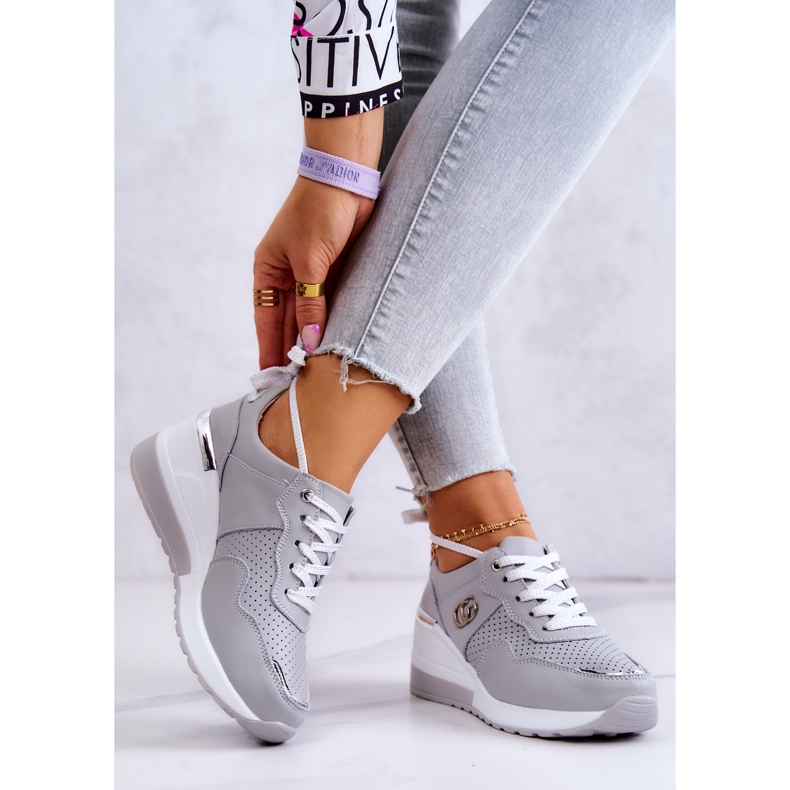 S.Barski Sportschuhe aus Leder für Damen Sneakers Grau Loissa 2