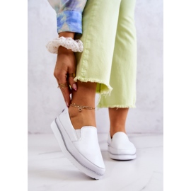 Damen-Sneaker aus Leder Slip-On S.Barski Weiß 1