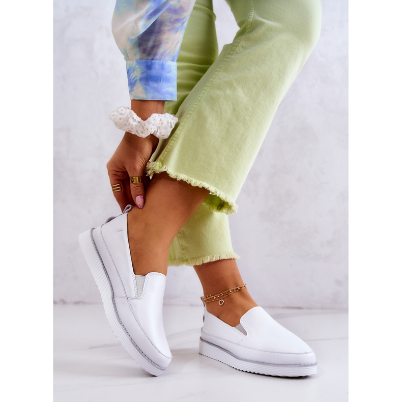 Damen-Sneaker aus Leder Slip-On S.Barski Weiß 2