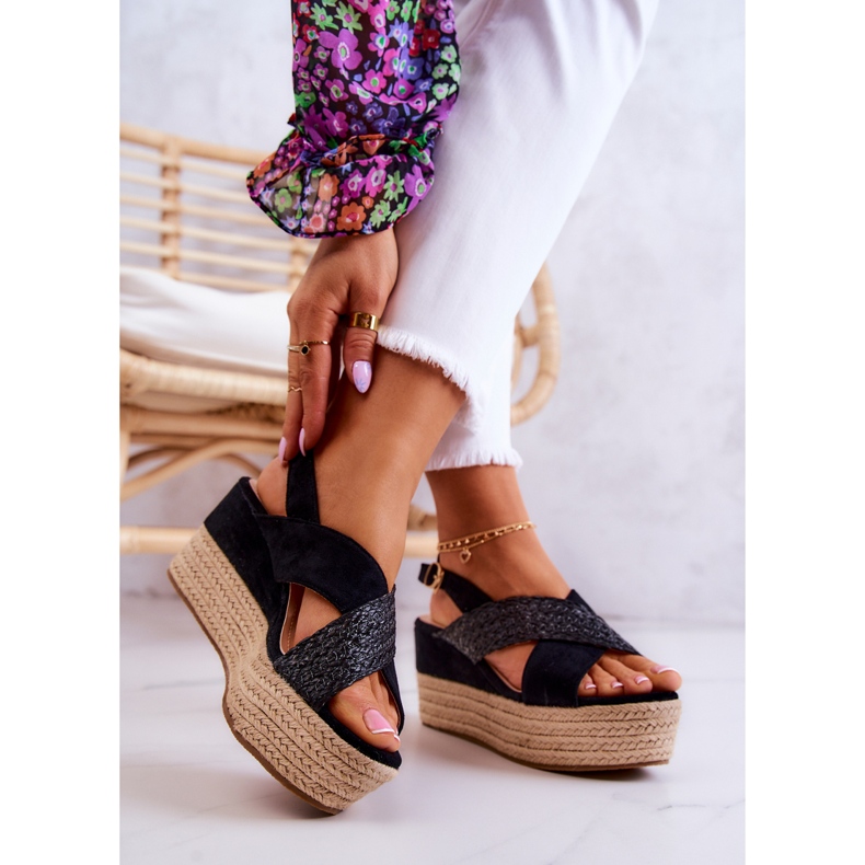 FW1 Damensandalen auf der schwarzen Emmalee-Plattform 2