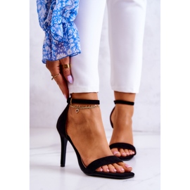 Vinceza Damensandalen auf High Heel Wildleder Schwarz Massimo 1