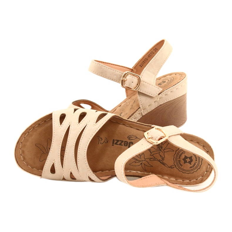 Bequeme Damen-Keilsandalen Evento 22SD98-4572 Beige 4