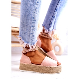 FB2 Espadrilles Sandalen auf der Plattform Pink Jeannie rosa 2