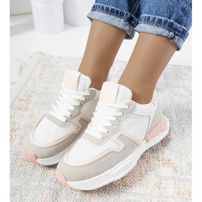 Weiße Misano-Sneaker für Damen rosa grau 1
