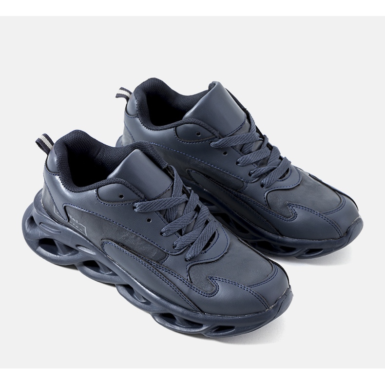 Cedric marineblaue Herrenturnschuhe navy blau grau 1