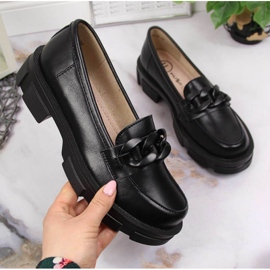 Lederschuhe mit Kette Filippo W PAW252C schwarz 1