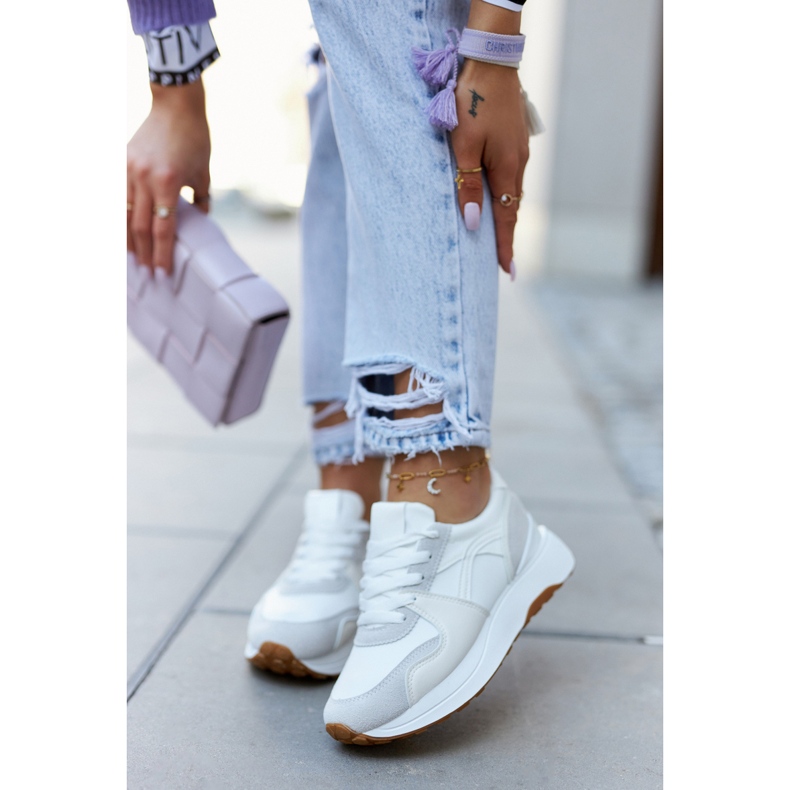 FG2 Weiß-graue Coryse gebundene Sportschuhe 2