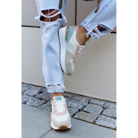 FG2 Beige und grüne Coryse gebundene Sportschuhe braun 1