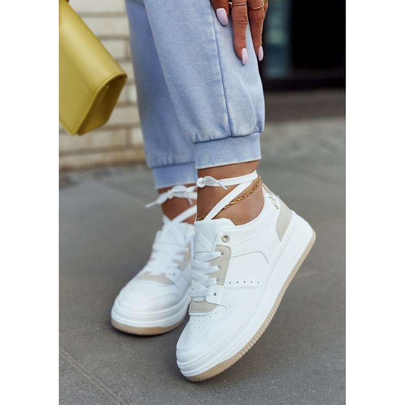 FG2 Damen Sportschuhe Weiß und Beige New Haven 2