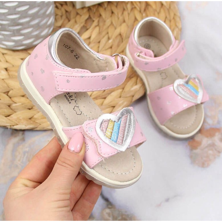 Sandalen mit Klettverschluss S. Barski Jr. OLI152B rosa 1