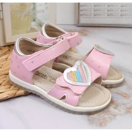 Sandalen mit Klettverschluss S. Barski Jr. OLI152B rosa 2