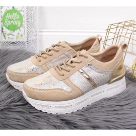 Lederturnschuhe auf der Plattform Filippo W PAW329 beige 2