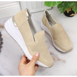 Durchbrochene Sneakers aus Leder Filippo W PAW333A beige 1