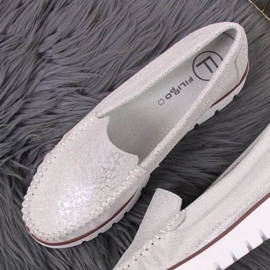 Leder-Slipper auf der Plattform Filippo W PAW336 Silber 2