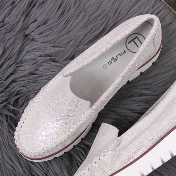 Leder-Slipper auf der Plattform Filippo W PAW336 Silber 2