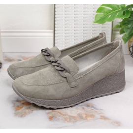 Lederschuhe mit Kette Filippo W PAW337B grau 2