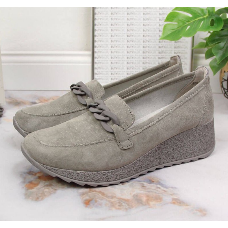 Lederschuhe mit Kette Filippo W PAW337B grau 2