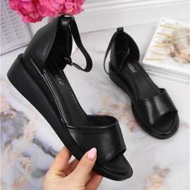 Schwarze Vinceza W JAN102A Keilsandalen 1