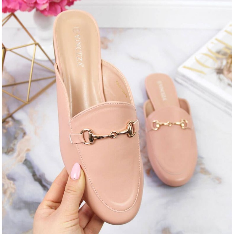 Geschlossene Hausschuhe mit Vinceza-Ornament W JAN103B rosa 1