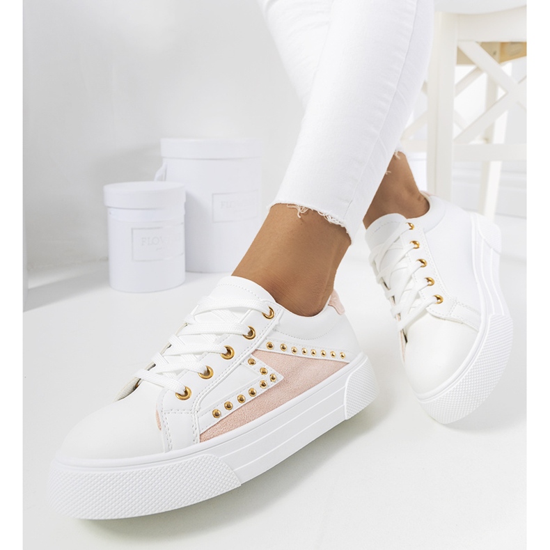 Weiße und rosa Turnschuhe von Udinesi 1