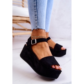 FW1 Wildledersandalen Auf Der Schwarzen Stamford-Plattform 2