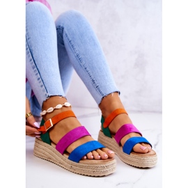 FS1 Damensandalen aus Wildleder mit Schnalle Mehrfarbig Corestra 2