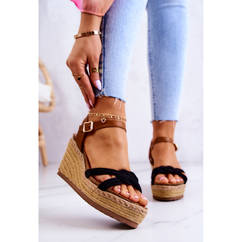 FB2 Modische Keilsandalen Schwarz Roseville 2