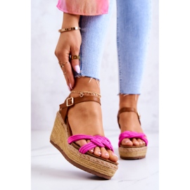 FB2 Modische Keilsandalen Fuchsia Roseville rosa 1