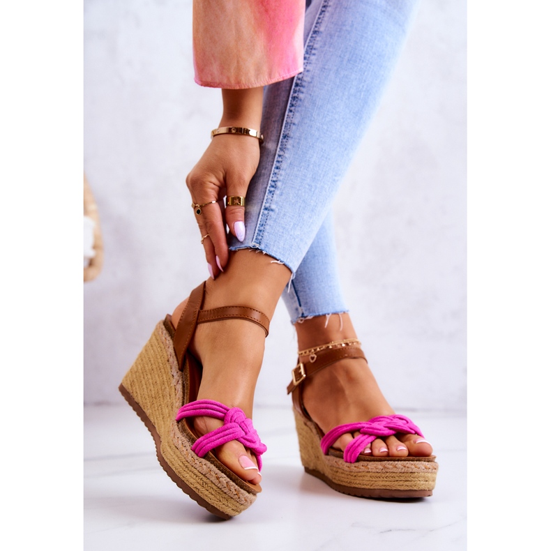 FB2 Modische Keilsandalen Fuchsia Roseville rosa 2