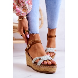 Modische Keilsandaletten Hellgrün Roseville 2