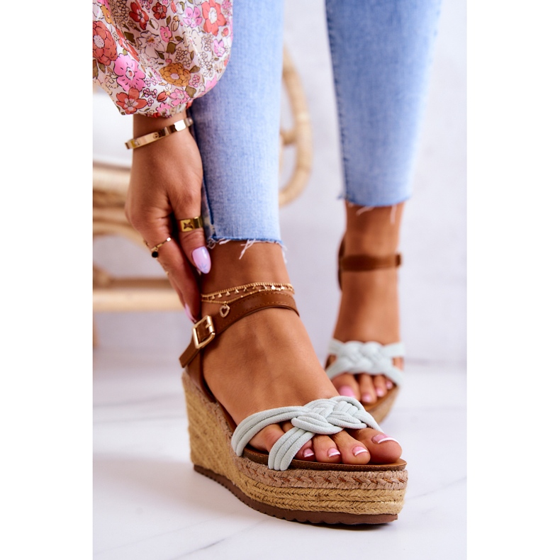 Modische Keilsandaletten Hellgrün Roseville 2