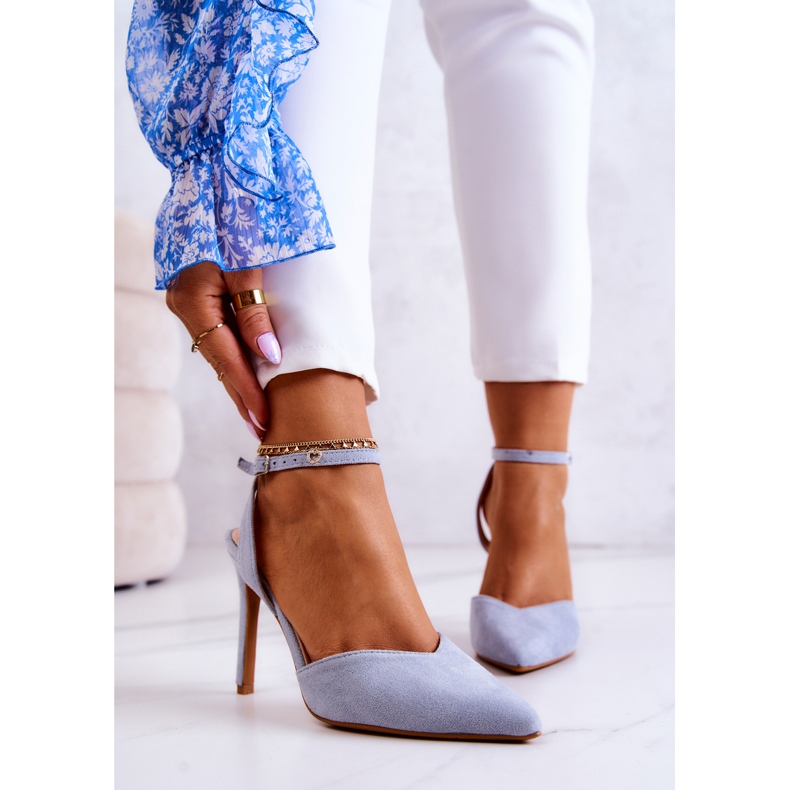 FB2 Wildleder Heels auf einer Kharen Blue Buckle blau 1