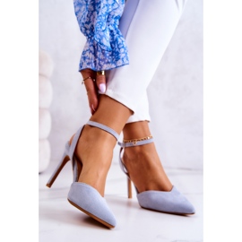 FB2 Wildleder Heels auf einer Kharen Blue Buckle blau 2