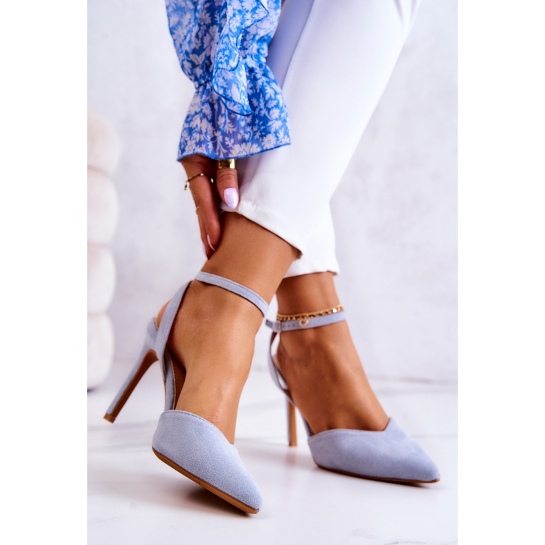 FB2 Wildleder Heels auf einer Kharen Blue Buckle blau 2