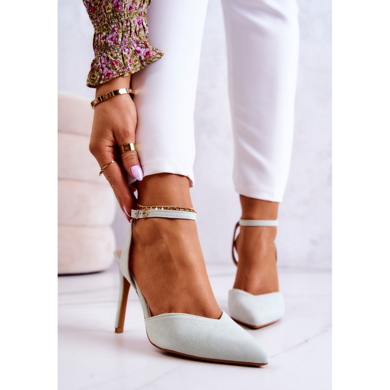 Wildlederschnalle Heels Hellgrün Kharen 1