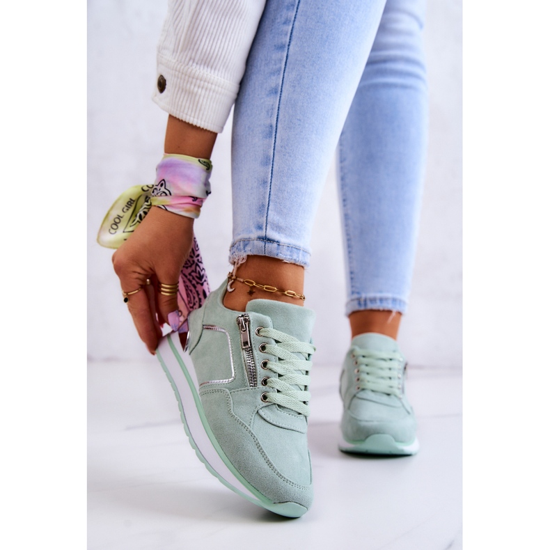 FB2 Sportschuhe aus Wildleder auf einer hellgrünen Riverside-Plattform 2