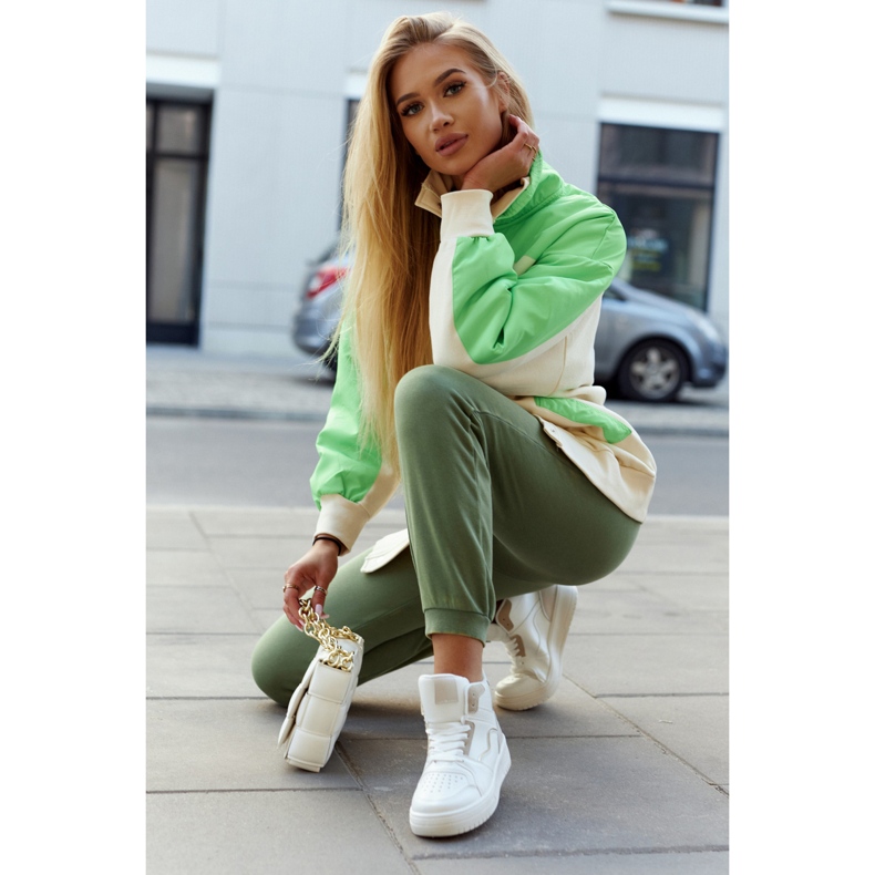 FG2 Hohe Damen Sportschuhe Weiß und Beige Megithoe 1