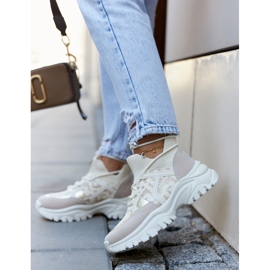 Turnschuhe Sportschuhe Beige-Gold Phinell 2