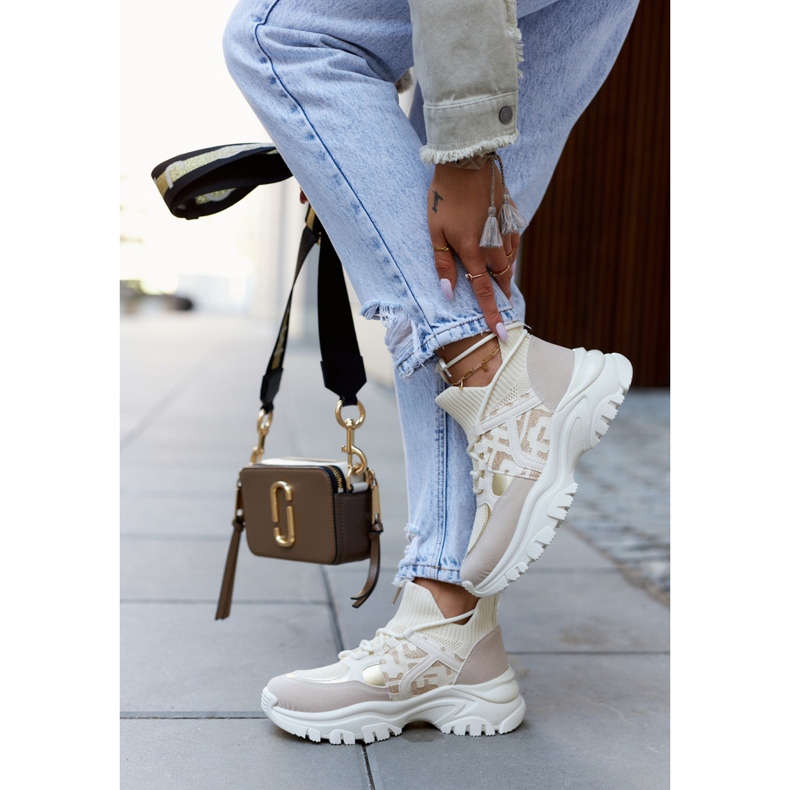 Turnschuhe Sportschuhe Beige-Gold Phinell 1