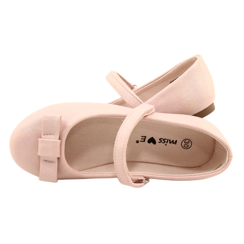 Ballerinas mit einer Schleife auf rosa Klettverschluss 4