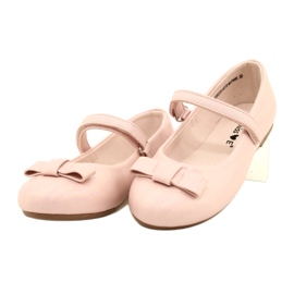 Ballerinas mit einer Schleife auf rosa Klettverschluss 2