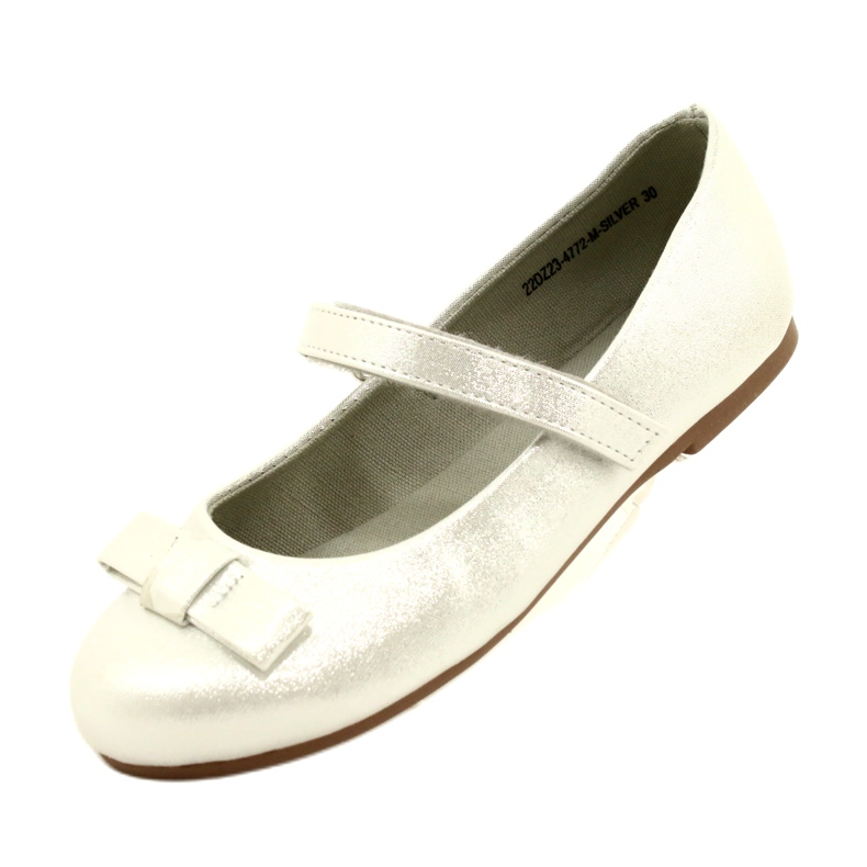 Miss Mädchen Ballerinas mit einem silbernen Bug 3