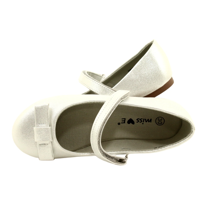 Miss Mädchen Ballerinas mit einem silbernen Bug 4