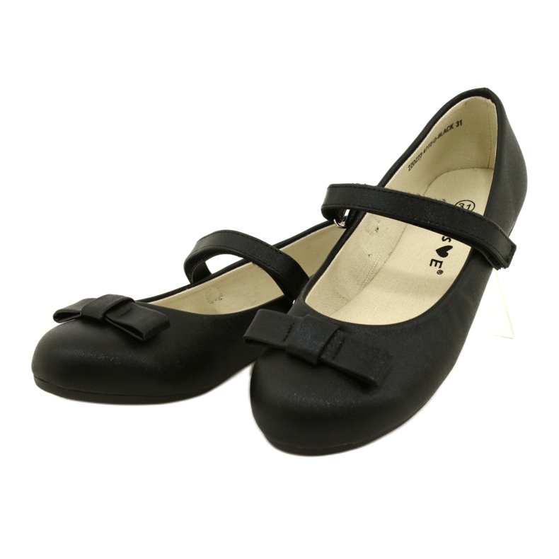 EVE Schwarze Ballerinas mit MISSE Klettschleife 2