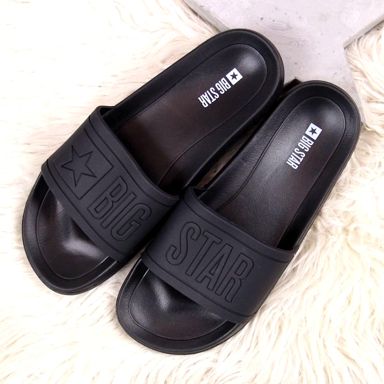 Damen Hausschuhe Big Star Schwarz DD274A271 golden 2