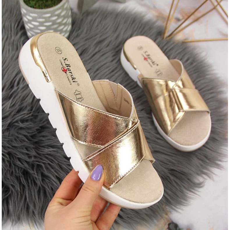 Lacklederpantoffeln S. Barski W OLI159B golden 1