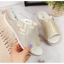 Lederkeilhausschuhe S. Barski W OLI163B golden 1