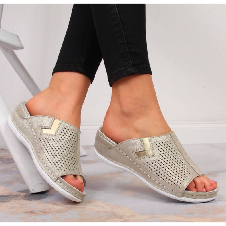 Lederkeilhausschuhe S. Barski W OLI163B golden 2