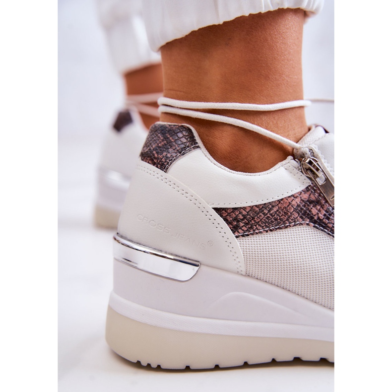 Damen Turnschuhe auf Wedge Cross Jeans JJ2R4028C Weiß 2