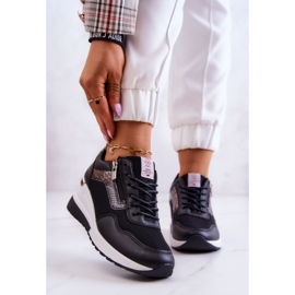 Damen Keil Turnschuhe Cross Jeans JJ2R4027C Schwarz 2